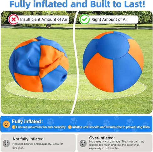 TVM Herding Ball for Dogs 25", Durable Waterproof Dog Herding Ball Outdoor, Large Interactive Dog Play Ball for Herding Breeds to Push Chase & Roll (Orange+Blue) in Saudi Arabia