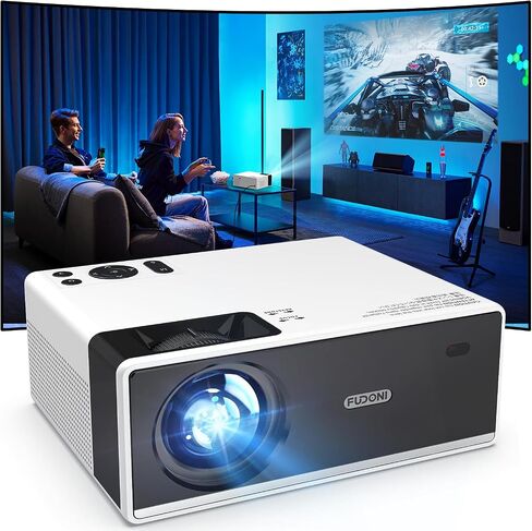 FUDONI Projector with WiFi & Bluetooth, Native 1080P Home Theater Projector | 300 ANSI Brightness, Max 300" Display, Indoor Outdoor Use, 4K Supported, Compatible with HDMI, USB, Phone, Laptop, TV Stick in Saudi Arabia