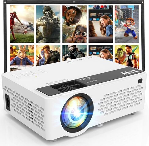 TMY 1080P Mini Portable Projector, 2-way Bluetooth, with 80in Screen | 1080P home theater, indoor/outdoor movies, Compatible with TV Stick/Roku/Phone/PC/PS/DVD/HDMI/USB in Saudi Arabia