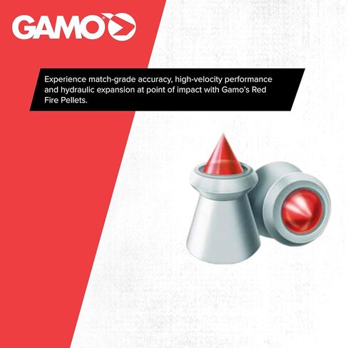 Gamo Red Fire .177 Caliber Pointed Pellets with Polymer Tip - 150 Count Tin - Red/Lead in Saudi Arabia