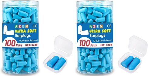AZEN 300 Pairs Ear Plugs, NRR 32dB Soft Foam Ear Plugs for Sleeping Noise Cancelling, Earplugs for Concerts Shooting Swimming Noise Reduction,Individually Wrapped (Lake Blue) in Saudi Arabia