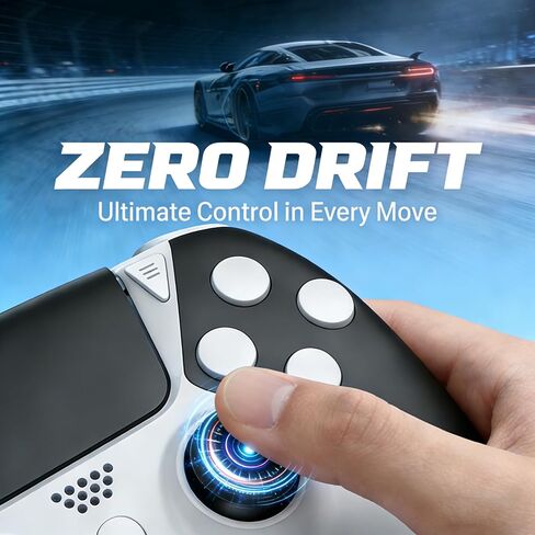 Enstixsm 2 Pack for PS4 Controller,Wireless Dual Remote Shock Control for PS4 Slim Pro,ALPS Zero Drift Sticks Game Control,PC Gaming Turbo Back Paddles Gamepad,Alternative Original,Black White in Saudi Arabia