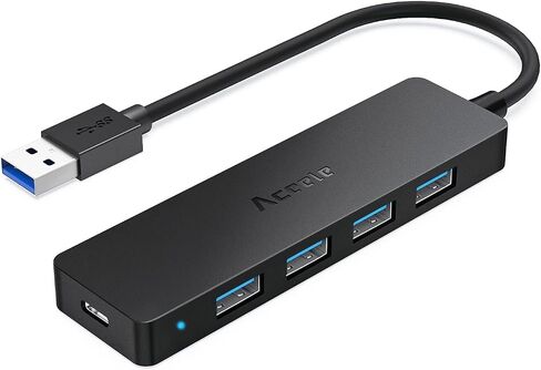 USB Hub 3.0 Splitter with 4ft Extension Long Cable Cord, 4-Port Ultra-Slim Multiport Expander for Desktop Computer PC, Laptop, Chromebook, Mac mini, iMac, PS4, Flash Drive Data and More in Saudi Arabia