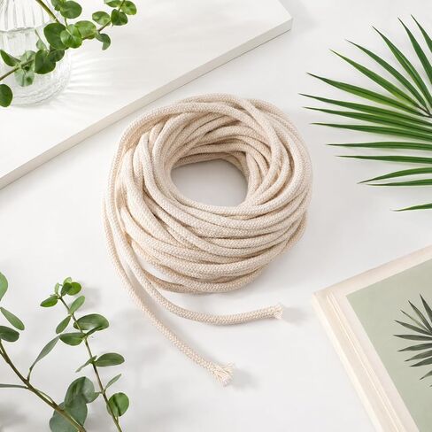 49.2 Ft Oil Lamp Wicks, 1/8 Inch Round Cotton Lamp Wicks Replacement Candle Wick for Oil Lamps Kerosene Lighting Camping Stoves Decorative Lanterns Paraffin Lamps Tiki Torch Wick in Saudi Arabia