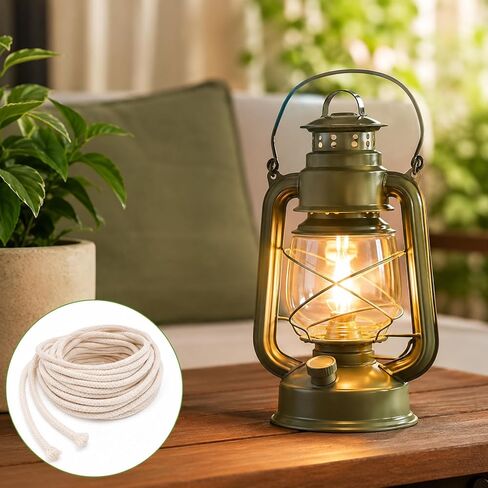 49.2 Ft Oil Lamp Wicks, 1/8 Inch Round Cotton Lamp Wicks Replacement Candle Wick for Oil Lamps Kerosene Lighting Camping Stoves Decorative Lanterns Paraffin Lamps Tiki Torch Wick in Saudi Arabia