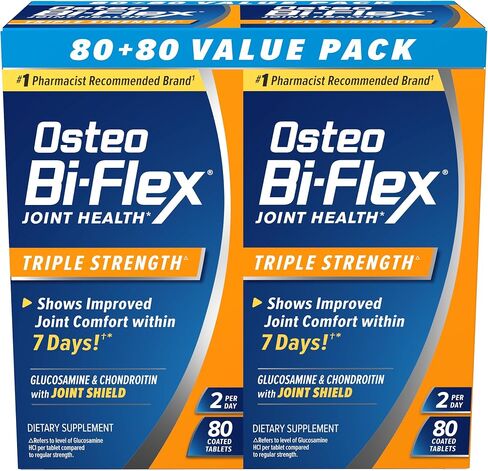 Osteo Bi-Flex Triple Strength Glucosamine Chondroitin Supplement | Improve Joint Function, Strength, Flexibility, Mobility 80 Coated Tablets in Kuwait