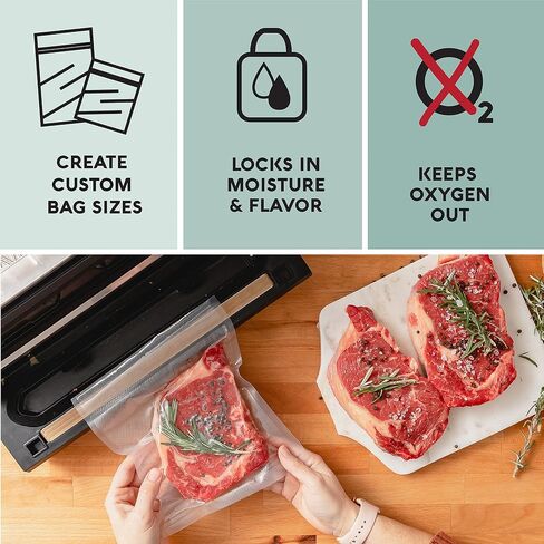 Avid Armor Vacuum Seal Rolls, Vac Seal Bags for Food Storage, Meal Saver Freezer Vacuum Sealer Bags, Sous Vide Bags Vacuum Sealer, Non-BPA Vacuum Sealer Bags, 8 inches by 50 feet, Pack of 2 in Kuwait