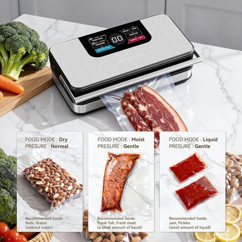 95kPa Vacuum Sealer for Food, 10-in-1 Vacuum Sealer Machine | One-Touch Operation, Built-in Cutter & Roll Storage, Digital Countdown Display, Premium Stainless Steel Design in Saudi Arabia
