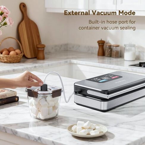 95kPa Vacuum Sealer for Food, 10-in-1 Vacuum Sealer Machine | One-Touch Operation, Built-in Cutter & Roll Storage, Digital Countdown Display, Premium Stainless Steel Design in Saudi Arabia