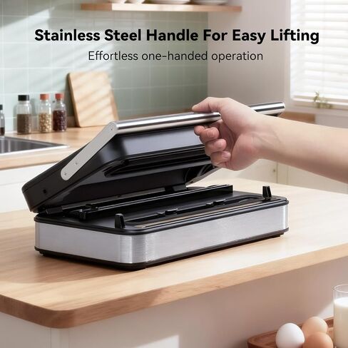95kPa Vacuum Sealer for Food, 10-in-1 Vacuum Sealer Machine | One-Touch Operation, Built-in Cutter & Roll Storage, Digital Countdown Display, Premium Stainless Steel Design in Saudi Arabia