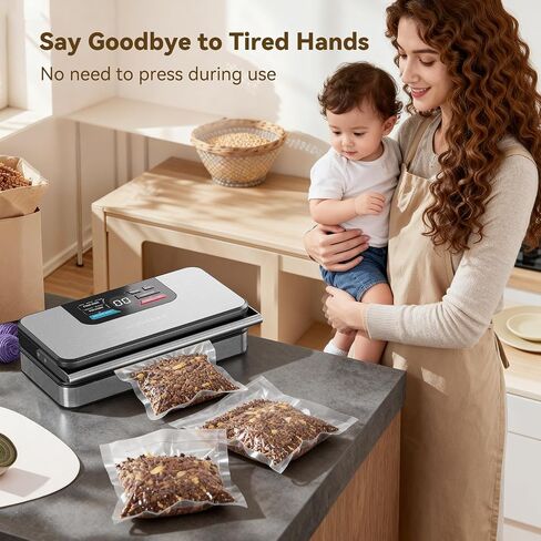 95kPa Vacuum Sealer for Food, 10-in-1 Vacuum Sealer Machine | One-Touch Operation, Built-in Cutter & Roll Storage, Digital Countdown Display, Premium Stainless Steel Design in Saudi Arabia