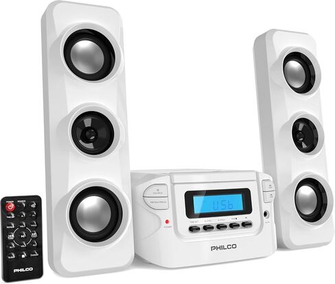 Philco Stereo Shelf Systems Compact CD Shelf System with Digital FM Stereo Radio, Bluetooth Wireless Technology, and Remote Control | LCD Display | MP3 & AUX Port Compatible | USB Playback (Rose Gold) in Kuwait