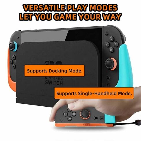 IFYOO NexGrip Ergonomic Grip Set for Nintendo Switch 2 Joycons, Grip Case Compatible with Joy Con 2 Controller, Compatible with Switch 2 Joycon, Switch 2 Accessories - Left Orange Right Cyan in Kuwait