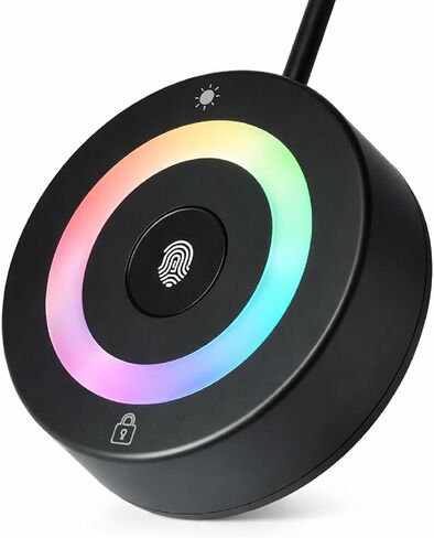 USB Fingerprint Reader for Windows Hello | PC Power Button, RGB Lighting, One-Click Lock, Auto Driver Install, 5ft Extension Cable in Saudi Arabia