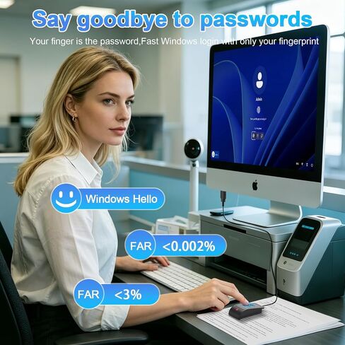 قارئ بصمات الأصابع Windows Hello، قارئ بصمات الأصابع USB لنظام التشغيل Windows 10/11 in Kuwait