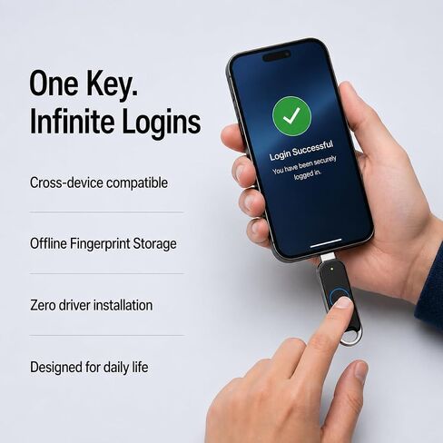 imKey Pass S6 FIDO2 FIDO U2F مفتاح أمان بصمة الإصبع المعتمد، المصادقة البيومترية، USB-C، تسجيل مرور سريع بدون كلمة مرور، ومقاوم قوي للتصيد الاحتيالي 2FA MFA للحسابات عبر الإنترنت in Kuwait