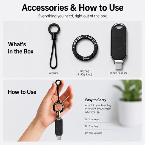 imKey Pass S6 FIDO2 FIDO U2F مفتاح أمان بصمة الإصبع المعتمد، المصادقة البيومترية، USB-C، تسجيل مرور سريع بدون كلمة مرور، ومقاوم قوي للتصيد الاحتيالي 2FA MFA للحسابات عبر الإنترنت in Kuwait