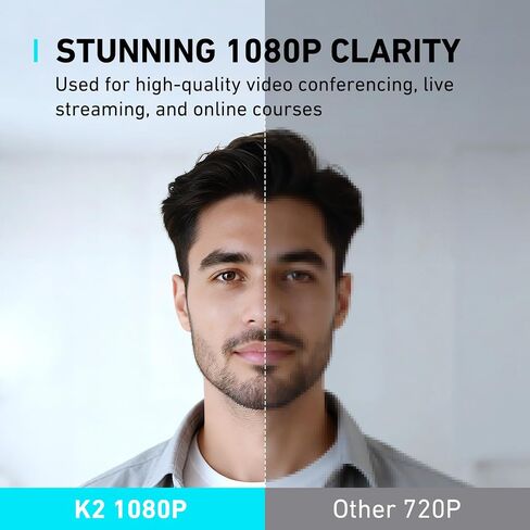 1080P Webcam with Microphone, Full HD Web Camera with RGB Light for Pc, Light Correction and Noise Cancellation Streaming Webcam, USB Computer Camera with Privacy Cover ,Plug and Play PC Web Cam in Saudi Arabia