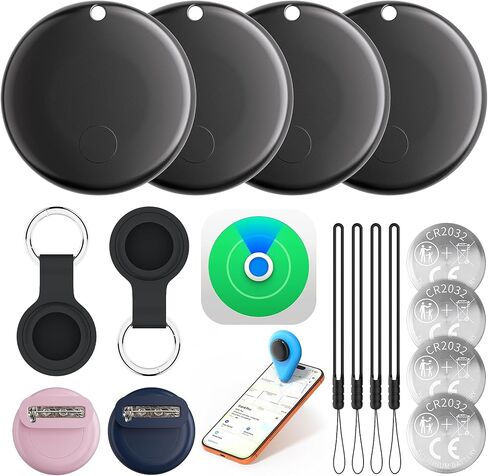 Air Smart Tracker Tags 4 Pack, Work with Apple Find My, 3-Year Battery | 100dB alarm, 4 Spare Batterys & 2 clip cases all included. iOS only, no subscription. Find keys, wallet & luggage in seconds in Kuwait