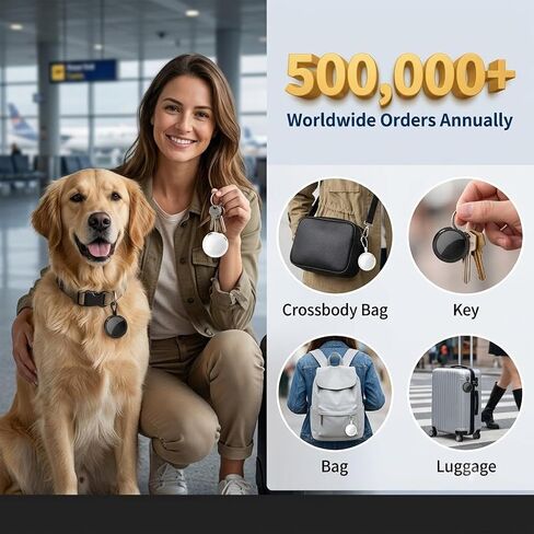 2 Pack Tracker Tags Item Finders for Apple Find My [MFi Certified] iOS Only | Waterproof Bluetooth Key Locator Replaceable Battery Worldwide Tracking Devices for Keys Wallets Bags Luggage Pets Dogs Cats in Saudi Arabia
