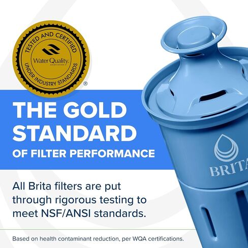 Brita Large 10-Cup Water Filter Pitcher, WQA NSF/ANSI Certified, Reduces 99% of Lead, Microplastics, & 30 Contaminants, BPA-Free, Removes Chlorine Taste & Odor, 1 Elite Filter, White in Kuwait