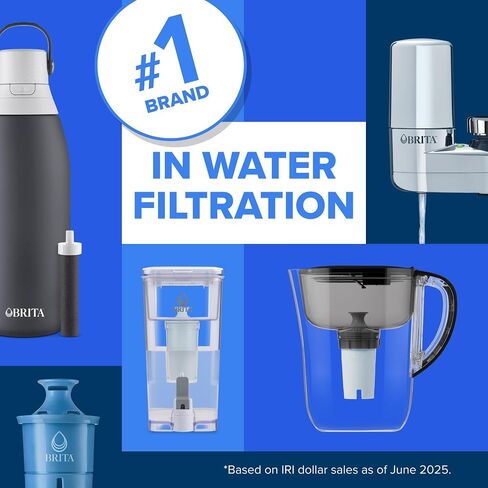 Brita Large 10-Cup Water Filter Pitcher, WQA NSF/ANSI Certified, Reduces 99% of Lead, Microplastics, & 30 Contaminants, BPA-Free, Removes Chlorine Taste & Odor, 1 Elite Filter, White in Kuwait
