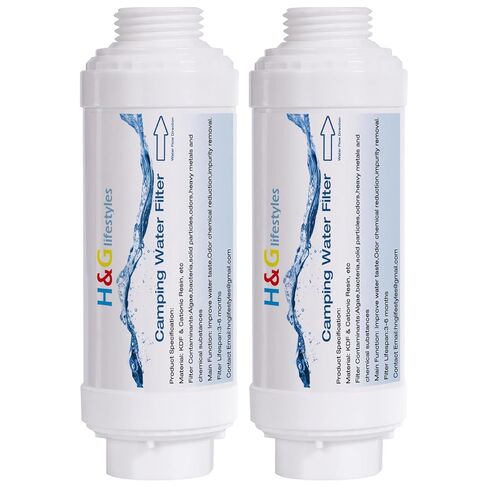 H&G Lifestyles Inline Water Softener, Calcium Inhibitor Garden Hose Filter | Hose Filters for Drinking Car Washing, Soft Water Filtration System for Hot Tub Swimming Pool(2 Packs) in Saudi Arabia