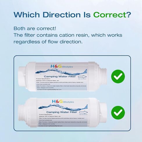 H&G Lifestyles Inline Water Softener, Calcium Inhibitor Garden Hose Filter | Hose Filters for Drinking Car Washing, Soft Water Filtration System for Hot Tub Swimming Pool(2 Packs) in Saudi Arabia