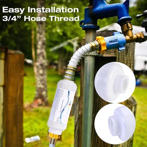 H&G Lifestyles Inline Water Softener, Calcium Inhibitor Garden Hose Filter | Hose Filters for Drinking Car Washing, Soft Water Filtration System for Hot Tub Swimming Pool(2 Packs) in Saudi Arabia