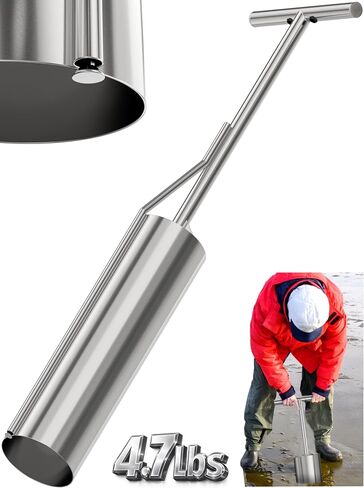 SturdyShape Premium Clam Gun for Clamming Stainless Steel with Vent V4 36 Inch and 5 Inch Tube Diameter HD for Recreational Clam Diggers & Harvesters (V4 36inch) in Saudi Arabia