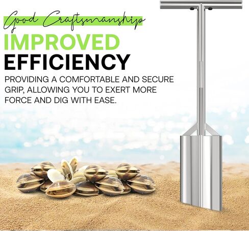 SturdyShape Premium Clam Gun for Clamming Stainless Steel with Vent V4 36 Inch and 5 Inch Tube Diameter HD for Recreational Clam Diggers & Harvesters (V4 36inch) in Saudi Arabia