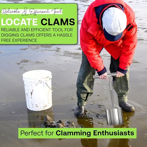 SturdyShape Premium Clam Gun for Clamming Stainless Steel with Vent V4 36 Inch and 5 Inch Tube Diameter HD for Recreational Clam Diggers & Harvesters (V4 36inch) in Saudi Arabia