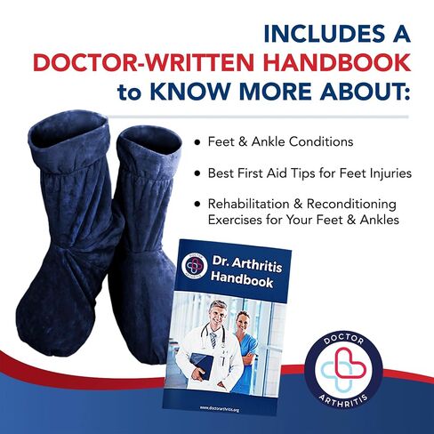 Dr. Arthritis Doctor Developed Heated Booties Foot Warmers for Women Men,Feet Foot Warmer Booties and Handbook Ankle & Feet Warmers (Blue) in Saudi Arabia