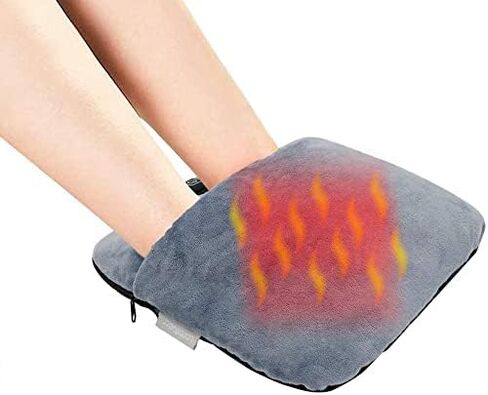 Electric Heated Foot Warmer with Massage,Vibration and Heating,Soft Plush Fabric & USB Fast Heating Pad for Women and Men,Relieve Foot Pain Soreness in Saudi Arabia