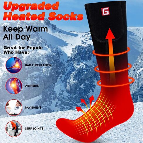 Heated Socks for Men Women Electric Rechargeable Battery Powered Heated Socks,Winter Warm Heated Thermal Insulated Socks for Outdoor Sports Climbing Hiking Hunting Skiing in Saudi Arabia