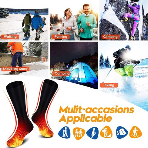 Heated Socks for Men Women Electric Rechargeable Battery Powered Heated Socks,Winter Warm Heated Thermal Insulated Socks for Outdoor Sports Climbing Hiking Hunting Skiing in Saudi Arabia