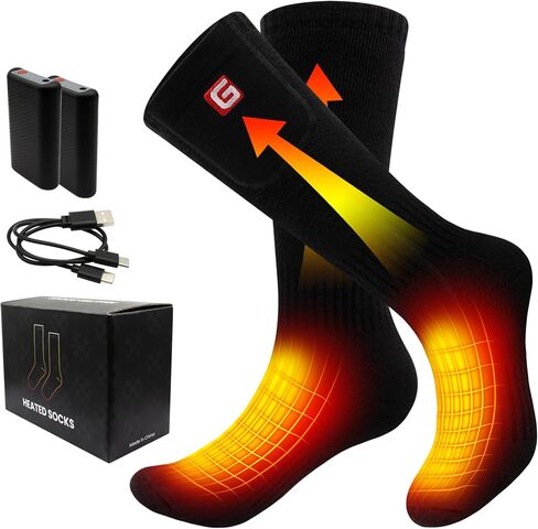Heated Socks for Men & Women, Electric Rechargeable Battery Powered Thermal Warm Winter Washable Heated Socks for Outdoor Sports, Hiking, Climbing, Hunting Foot Warmer in Saudi Arabia