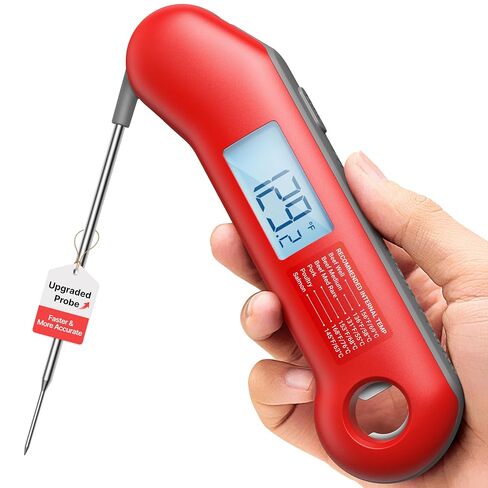ThermoMaven 0.5 Sec Professional Meat Thermometer Digital, ±0.5°F Accuracy | NIST&NSF Certified, IP67 Waterproof, Auto-Rotating Backlit Display, Lift-to-Wake, for BBQ/Cooking/Candy, Red&Gray in Saudi Arabia