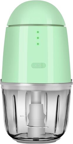 Food Processor - Cordless Mini Food Processor & Portable Small Food Chopper for Vegetables Fruit Salad Onion Garlic,Kitchen,1.3Cup 10 0z,150 Watts,Glass Container Dishwasher Safe (Green) in Kuwait