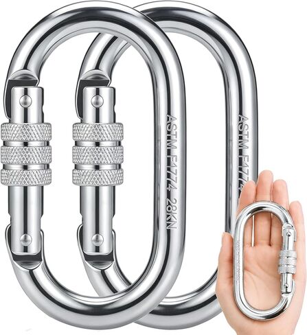 Heavy Duty Locking Carabiner Clip - 28KN /6295lbs Oval Carabiner,4.3" Large Caribiniers for Hammocks, Rigging, Gym, Ropes. in Saudi Arabia