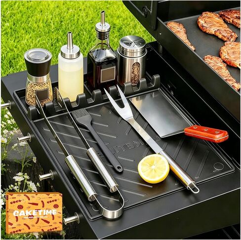 CAKETIME Silicone Grill Mats for Blackstone Griddle Accessories Baking Cooking Kitchen BBQ Must Haves Countertop Weber Traeger Stove Outdoor Camping Lawn Orange Father Dad Chef Men Gifts in Kuwait