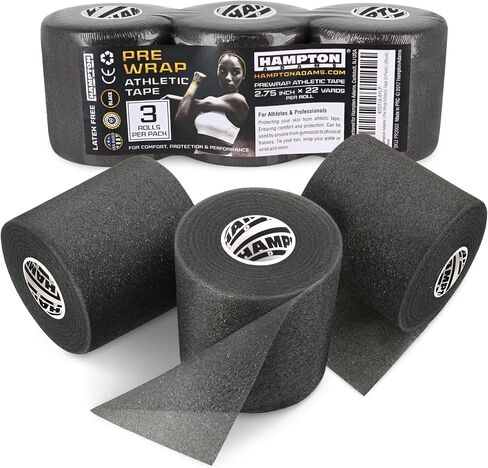 Hampton Adams Athletic Sports Tape, Very Strong, Easy Tear, No Residue | Premium Cotton Blend, 45 ft Rolls, 3 Pack, Strong Hold for Fingers Ankles & Wrists, Tears by Hand, No Sticky Residue in Saudi Arabia
