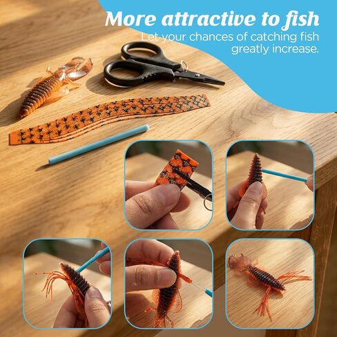 Hikary Fishing Lure DIY Kit Making Kit,Dice Baits for Bass Fishing | Skirt Threader Tool Freshwater Gift for Men Women in Saudi Arabia