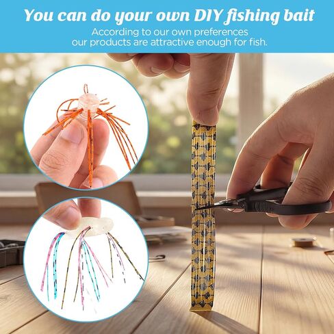Hikary Fishing Lure DIY Kit Making Kit,Dice Baits for Bass Fishing | Skirt Threader Tool Freshwater Gift for Men Women in Saudi Arabia