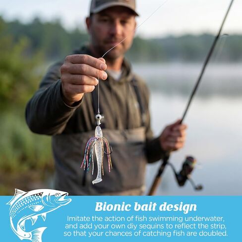 Hikary Fishing Lure DIY Kit Making Kit,Dice Baits for Bass Fishing | Skirt Threader Tool Freshwater Gift for Men Women in Saudi Arabia