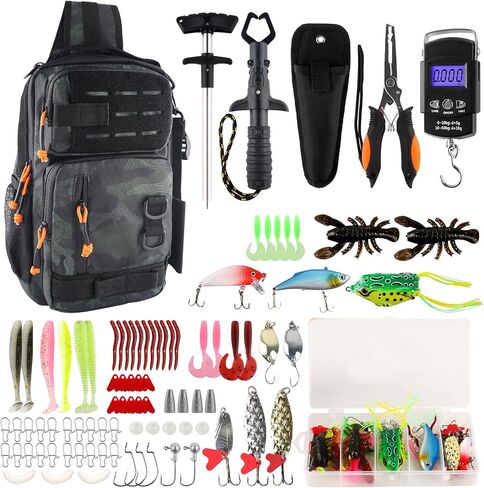 Hikary Fishing Backpack with Tackle Boxes,Fishing Tool Kit,Lightweight Outdoor Water-Resistant Fishing Shoulder Bag with Rod Holder Fisherman Gift Saltwater Freshwater in Saudi Arabia