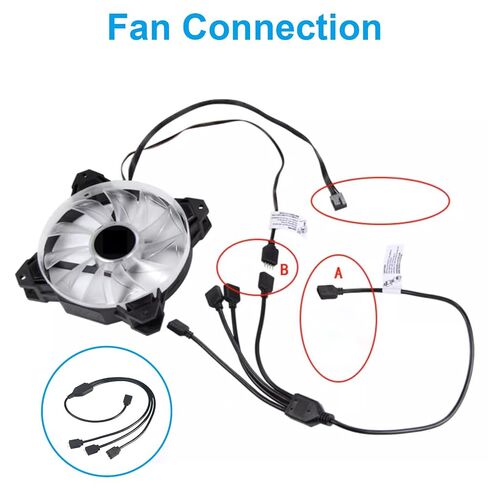3Pin ARGB Splitter Cable, 1-to-3 Female to Female Extension Cord | 5V Addressable RGB Splitter, 4 Pcs with 16 Male Pins for PC Chassis Fans, CPU Coolers & Computer Heat Sinks in Saudi Arabia