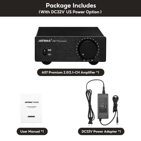 AIYIMA A07 Premium TPA3255 Power Stereo Amplifier with AUX Pre-Out 300W*2 | Swappable Op-Amp | 2 channel Desktop integrated Class D Stereo HiFi Amp For Passive Bookshelf Speaker & 2.0/2.1 Home theater in Saudi Arabia