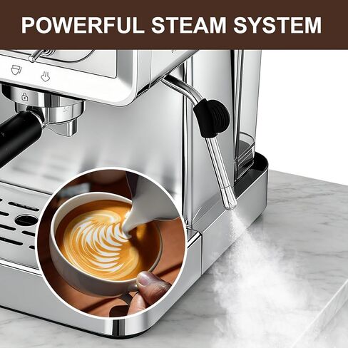 Espresso machine 20 Bar, Espresso Maker with Powerful Steam Milk Frother, Stainless Steel Coffee Machine with Fast Heating System for Latte, Cappuccino in Saudi Arabia
