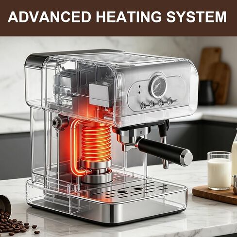 Espresso machine 20 Bar, Espresso Maker with Powerful Steam Milk Frother, Stainless Steel Coffee Machine with Fast Heating System for Latte, Cappuccino in Saudi Arabia